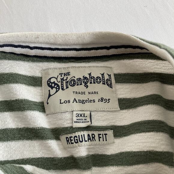 The Stronghold Men’s Striped Short Sleeve Shirt Size 3XL Preppy Nautical Basics - Picture 3 of 13